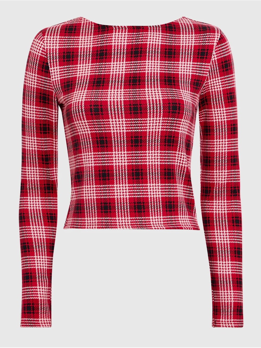 Plaid Red Long-Sleeve Women’s Top